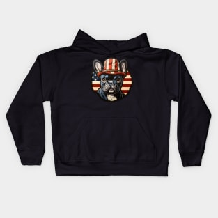 French Bulldog 4th of July Kids Hoodie